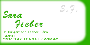 sara fieber business card